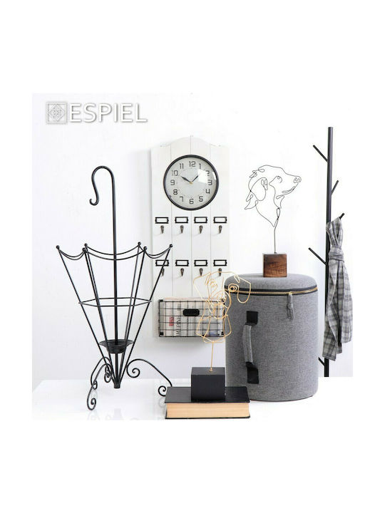 Espiel Ρολόι Τοίχου Ξύλινο Λευκό 35.5x91.5cm