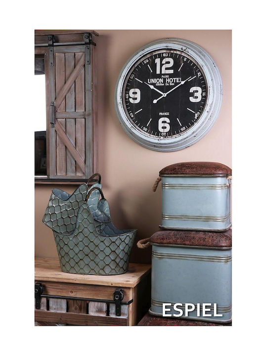 Espiel Αντικέ Ρολόι Τοίχου Μεταλλικό Μαύρο Ø58cm