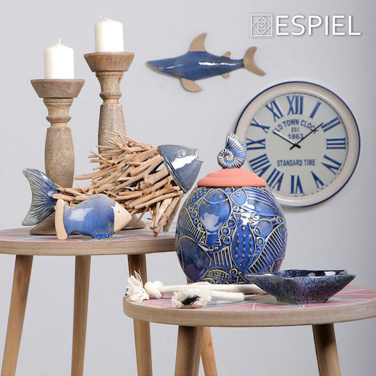 Espiel Antique Wall Clock Metallic Ecru Ø43cm
