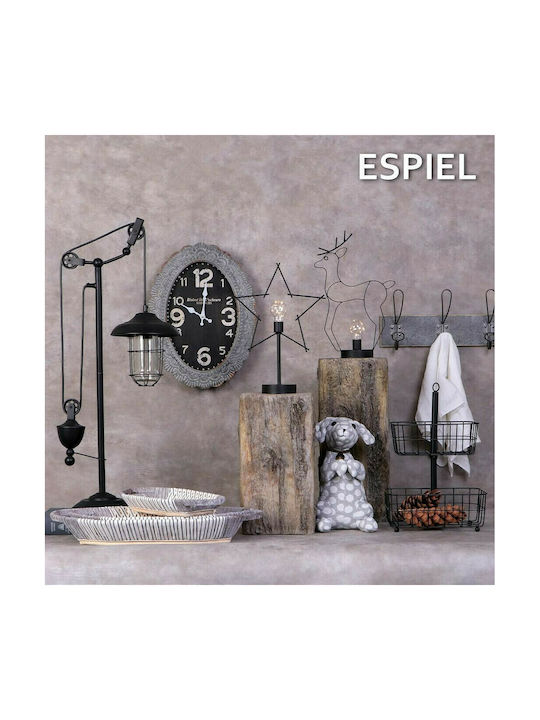Espiel Αντικέ Ρολόι Τοίχου Μεταλλικό Γκρι 36x47cm