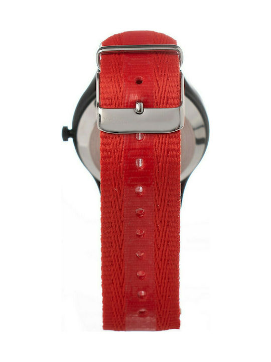 Timex Watch Chronograph Battery with Red Fabric Strap