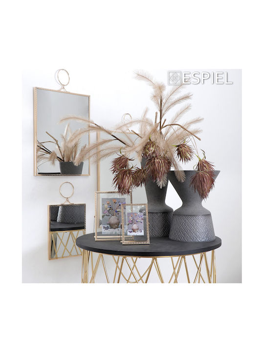 Espiel Wall Mirror with Gold Metallic Frame 25x20cm 1pcs