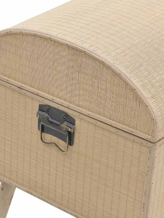 Inart Wooden Decorative Trunk Beige 50x39x66cm
