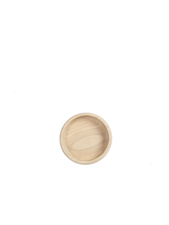 Soulworks Kelig Dekorative Platte Rund Hölzernes Beige 1Stück 15x15x3.5cm
