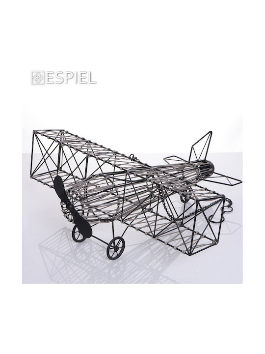 Espiel Avion Decorativ Metalic Negru 77.8x70x24.8cm 1buc