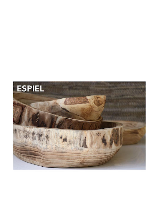 Espiel Διακοσμητικό Μπωλ Ξύλινο Καφέ 44x38.5x11cm