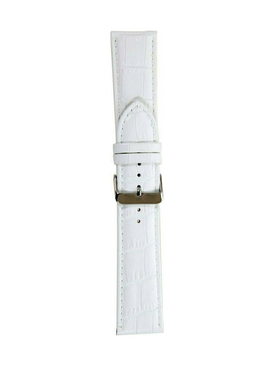 Tzevelion ART521 Δερμάτινο Λουράκι Λευκό 22mm