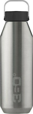 360 Degrees Insulated Wide Mouth Sip Cap Bottle Thermos Stainless Steel BPA Free Silver 750ml with Loop 36040-00045silver