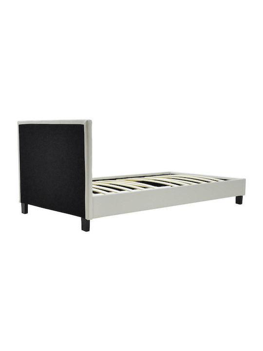 Nevil Bett Einzelbett Mit Kunstleder bezogen White mit Latten für Matratze 100x200cm