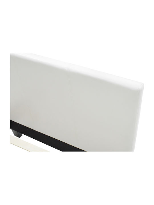 Nevil Bett Einzelbett Mit Kunstleder bezogen White mit Latten für Matratze 100x200cm