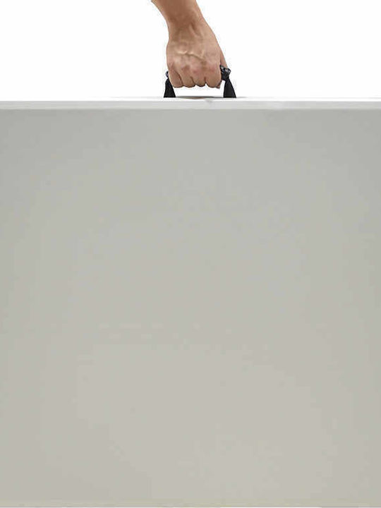 Rodeo Outdoor Dinner Foldable Table with Plastic Surface and Metal Frame White 122x60x74cm