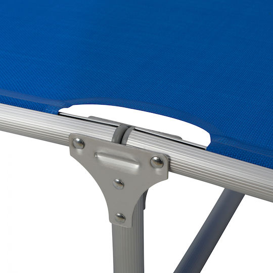 HomeMarkt Foldable Aluminum Beach Sunbed Blue with Pillow 188x58x28cm