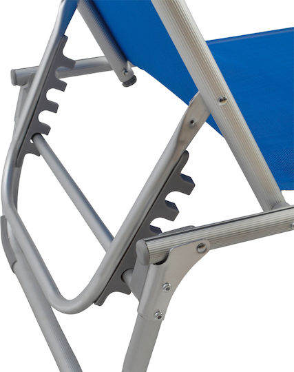 HomeMarkt Foldable Aluminum Beach Sunbed Blue with Pillow 188x58x28cm