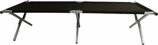 Folding Bed/Cot Campaign Aluminum Single Black 190x65x42cm