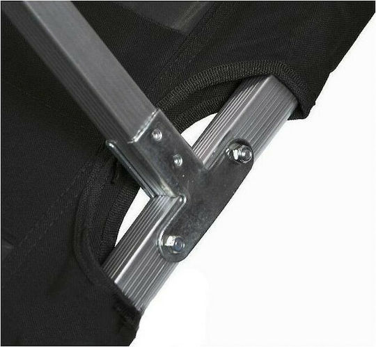 Folding Bed/Cot Campaign Aluminum Single Black 190x65x42cm