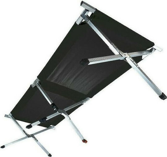 Folding Bed/Cot Campaign Aluminum Single Black 190x65x42cm