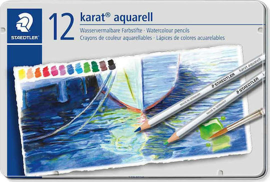 Staedtler Karat Metal Aquarell Farbstift-Set Aquarell in einer Box 12Stück Packung von 1 Verpackungen