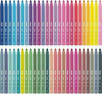 Milan Peacock Drawing Markers Thin Set 50 Colors