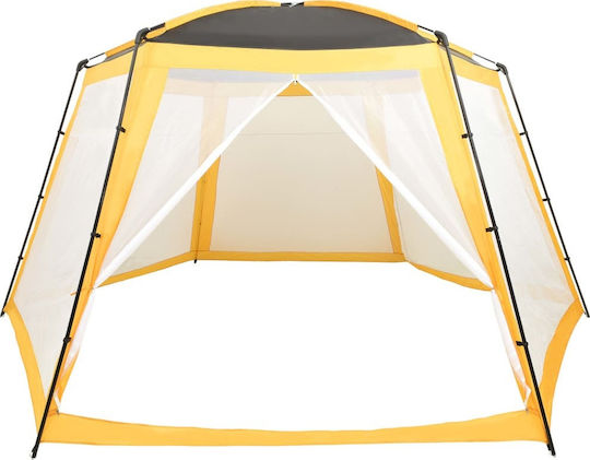 vidaXL Сенник за Басейн Υφασμάτινο Κίτρινο 590x520cm 1бр