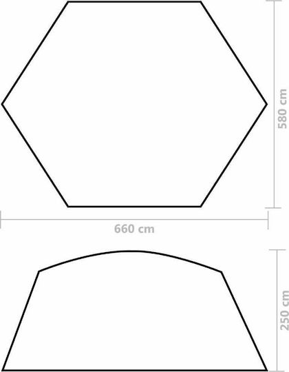 vidaXL Σκίαστρο Πισίνας 660x580εκ.
