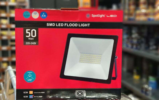 Spot Light Στεγανός Προβολέας LED 50W Ψυχρό Λευκό 6000K IP65