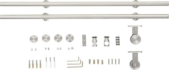 vidaXL Schiebetürmechanismus Für Türknaufe 183cm Silber