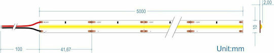 Cubalux Ταινία LED 24V Φυσικό Λευκό Φως 5m Τύπου COB