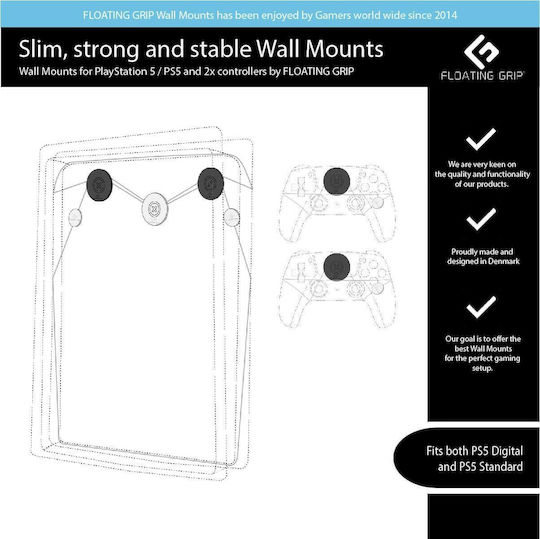 Floating Grip Βάση Φόρτισης για 2 χειριστήρια PS5 Λευκή 368019