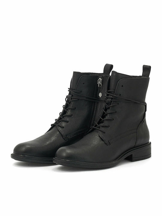 Catria A Leder Stiefeletten Damen Schwarz