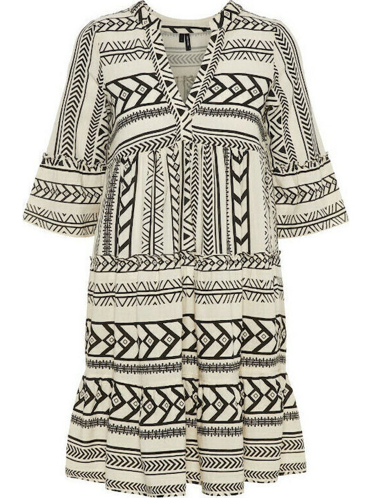 Dicthe Rochie de Vară Mini Negru/Alb