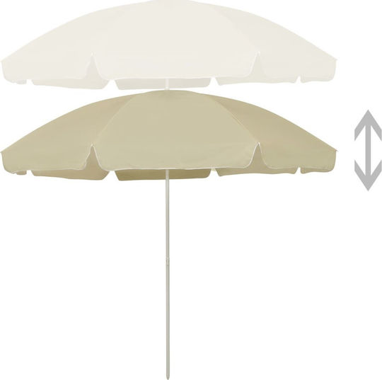 vidaXL Folding Beach Umbrella Diameter 3m with UV Protection Yellow