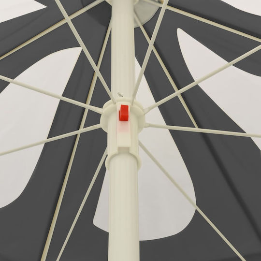 vidaXL Folding Beach Umbrella Diameter 2.4m with UV Protection Gray