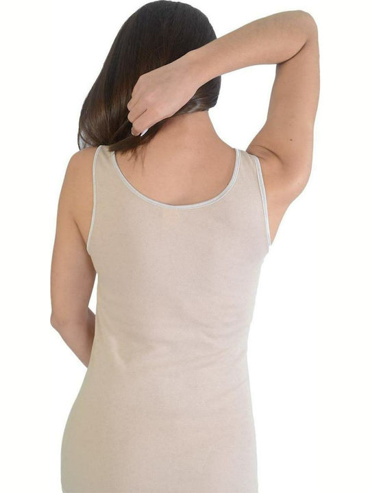 Lido Underwear LI310MZ Women's Sleeveless Cotton T-Shirt Beige