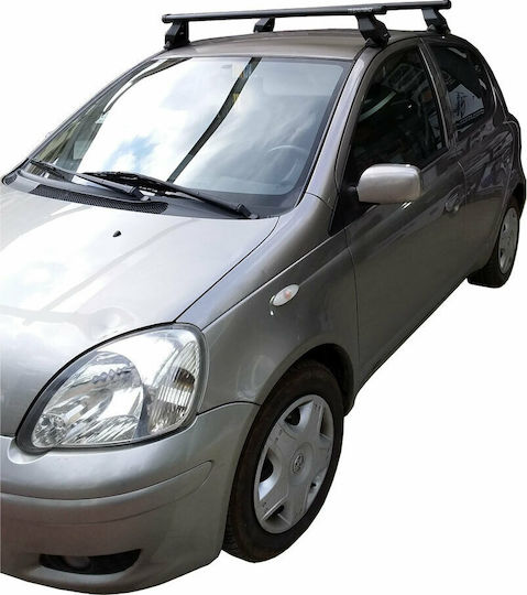 Menabo Метални Таванни Стелки За Автомобил За Toyota Yaris 1999-2005 С Крака За Покривен Багажник И Заключване Черни МП.TYARIS.13