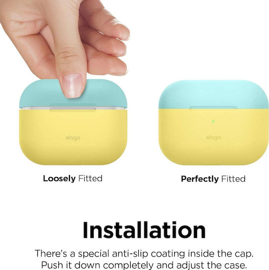 Elago Duo Silicone Case Yellow / Coral Blue / Nightglow Blue for Apple AirPods Pro