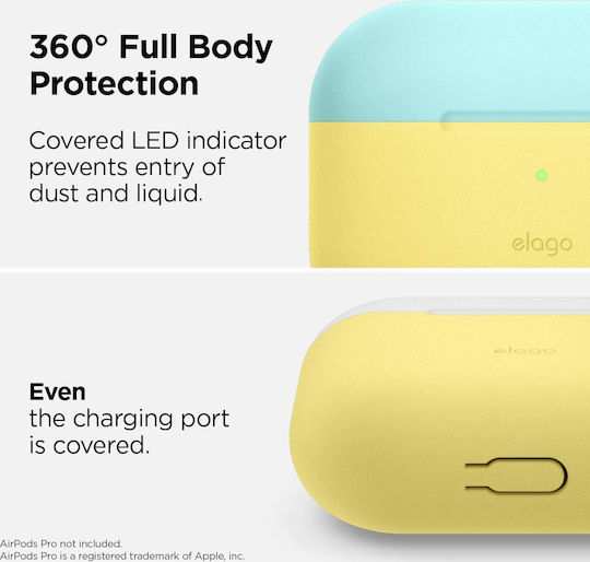 Elago Duo Silicone Case Yellow / Coral Blue / Nightglow Blue for Apple AirPods Pro