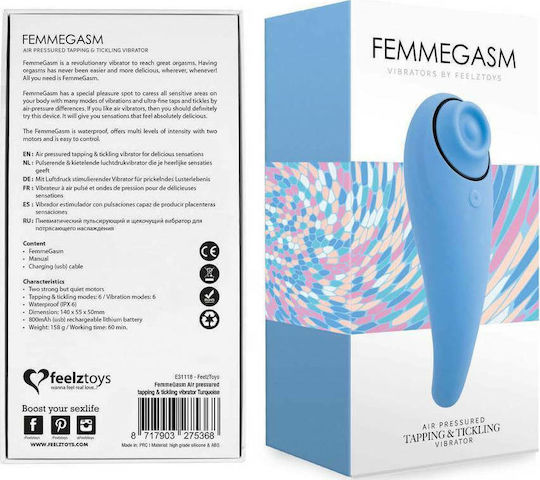 Feelztoys Femmegasm Κλειτοριδικός Δονητής 14cm Turquoise