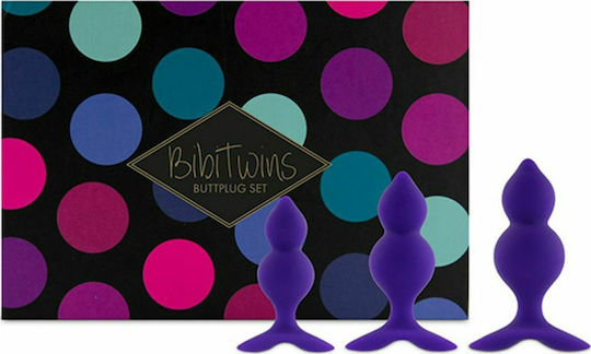 Feelztoys Bibi Twin Buttplug Set Πρωκτικές Σφήνες Σετ Μωβ 3τμχ