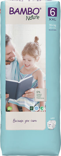 Bambo Nature Πάνες με Αυτοκόλλητο No. 6 για 16+kg 40τμχ