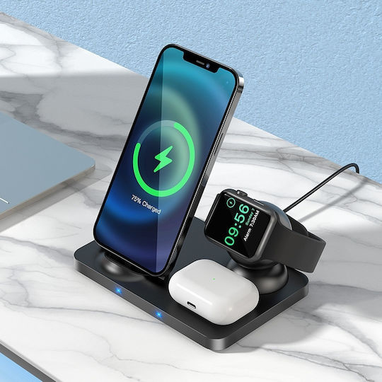 Hoco Kabelloses Ladegerät (Qi Pad) 15W Schwarzs (CW33)