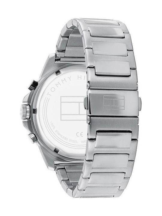 Tommy Hilfiger Harley Men's Watch 46mm Chronograph Battery with Silver Metal Bracelet
