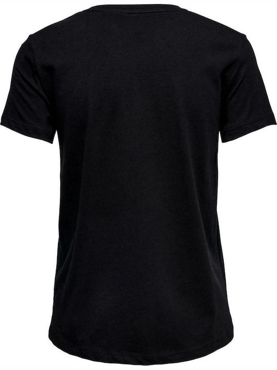 Only Damen T-Shirt Schwarz