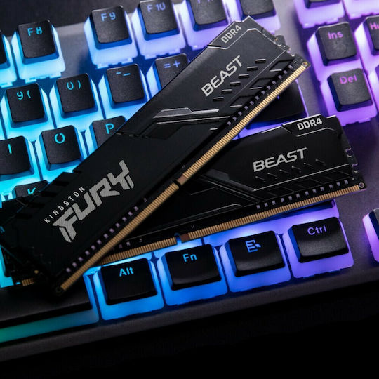 Kingston Fury Beast 8GB DDR4 RAM cu 2 module (2x4GB) și Viteză