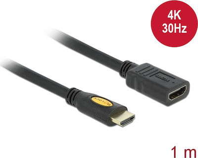 DeLock HDMI 2.0 Cablu HDMI de sex masculin - HDMI de sex feminin 1m Negru