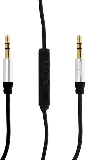 Ezra 3.5mm Jack Cable TRRS 3.5mm Male - 3.5mm Male Black 1.5m With Gold Plated Terminals LA01