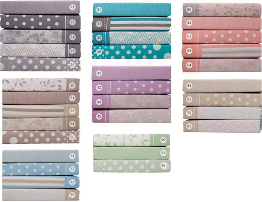 Anna Riska Mix & Match Σεντόνι Υπέρδιπλο με Λάστιχο 160x200+25εκ. 36 Πετρόλ