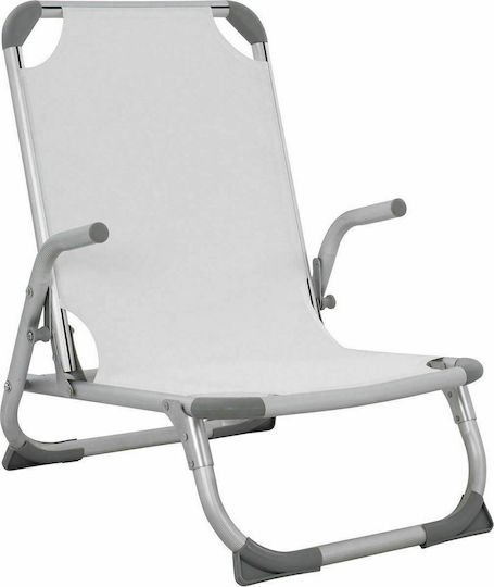 HomeMarkt Stühlchen Strand Aluminium mit Hoher Rückenlehne Weiß 56x70x66cm.