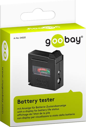 Goobay 54020 Analoge Batterietester mit Hebel zur Einstellung der Batteriegröße