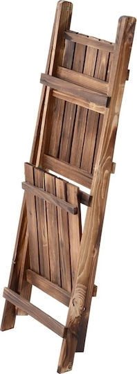 Outsunny Folding Shelf Levels Pot Rack Wooden Brown 37cmx37cmcm.