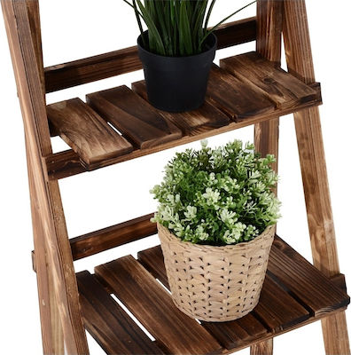 Outsunny Πτυσσόμενη Ραφιέρα 3 Επιπέδων Wooden Plant Tower